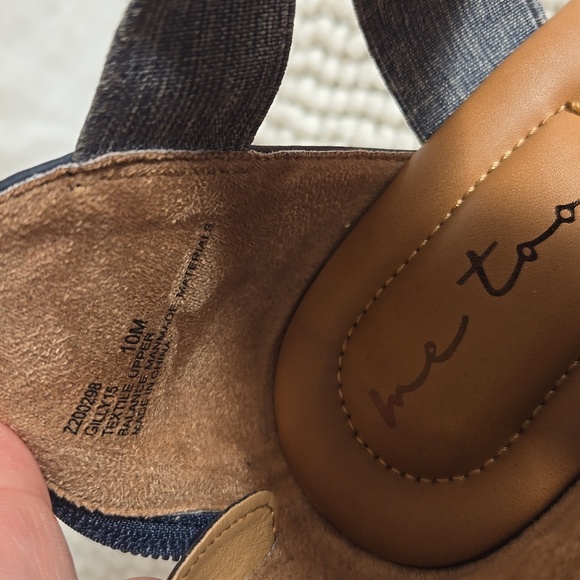 Me Too Womens Gilly 15 Blue Faux Leather Stretch Wedge Heels Shoes size 10 - Picture 6 of 6